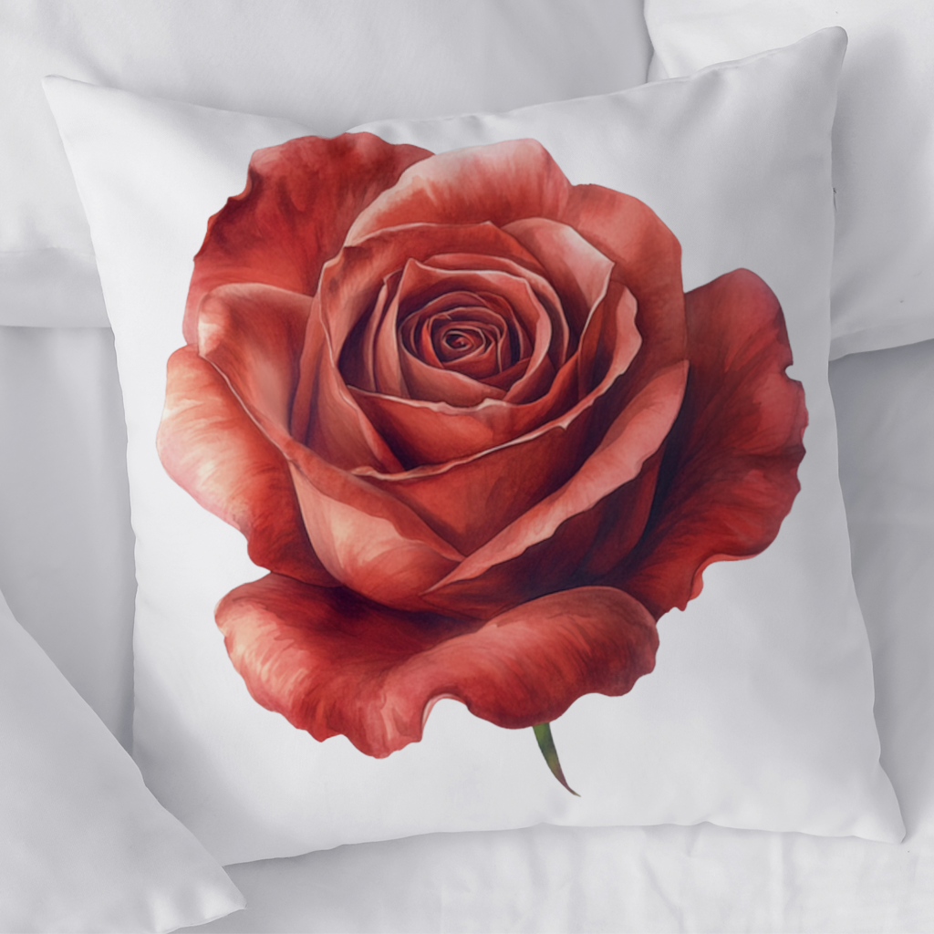 Crimson Red Rose Decorative pillow cover