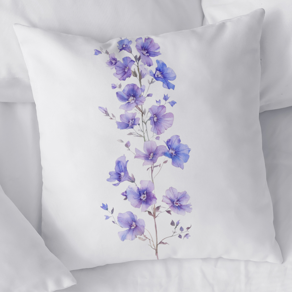 Delicate Blue Flax Wildflowers Decorative pillow cover