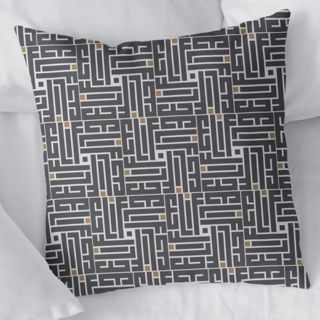 Kufi yazı- Elif Decorative pillow cover