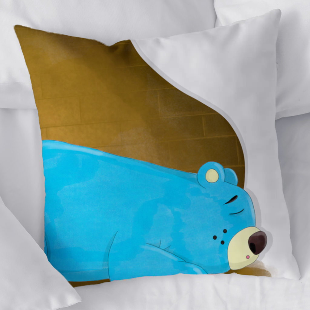 Blue teddy bear Pooli-Fairytale Character Decorative pillow cover