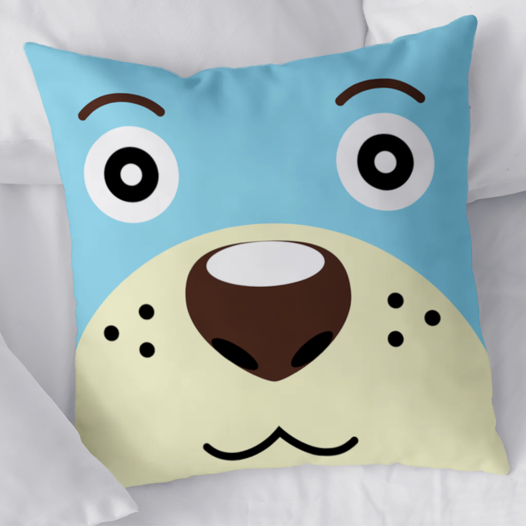 Teddy Bear Pooli-Cute Blue Bear Pooli Face Decorative pillow cover