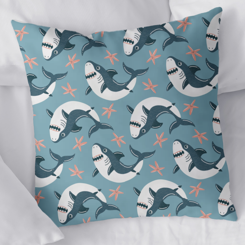 Smiling Shark Decorative pillow cover