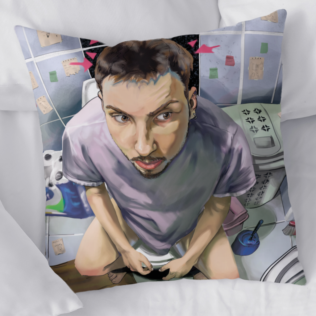 Toilet allegory Decorative pillow cover