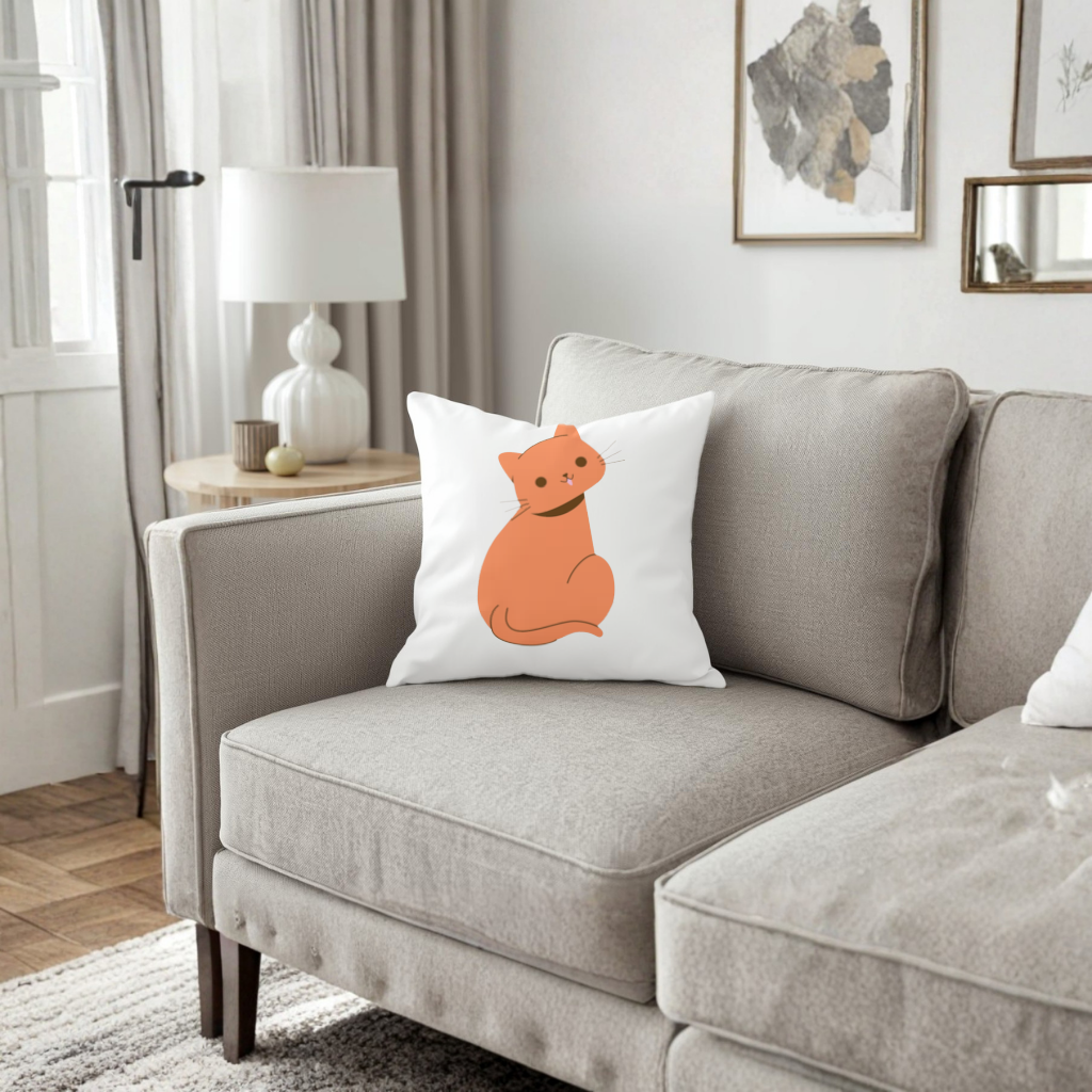 furry feline friends Decorative pillow cover