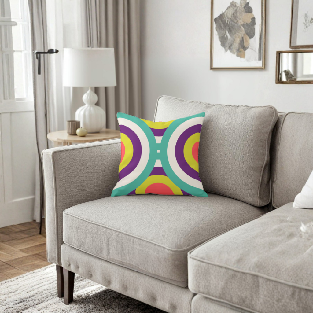 Colorful Geometric Circle Pattern Decorative pillow cover