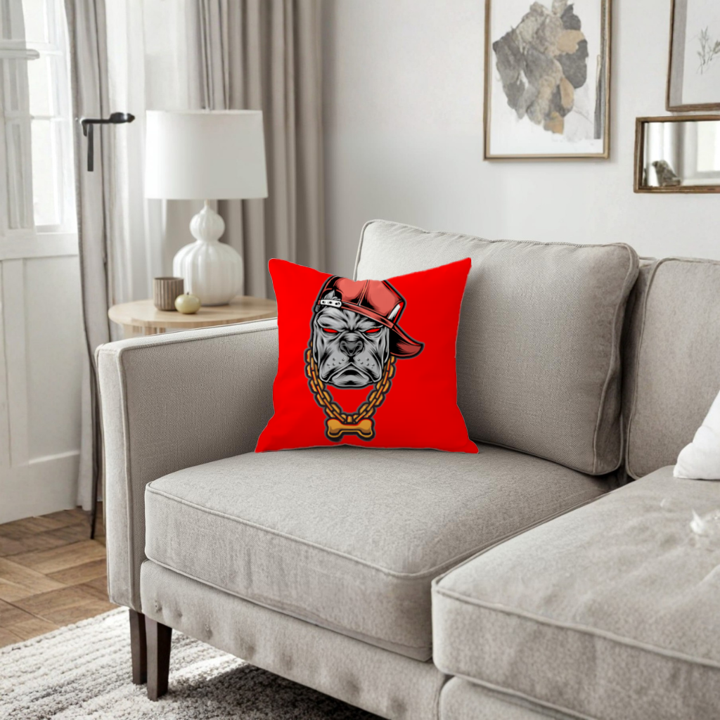 Hip Hop Style Gangster Dog Illustration Decorative pillow cover