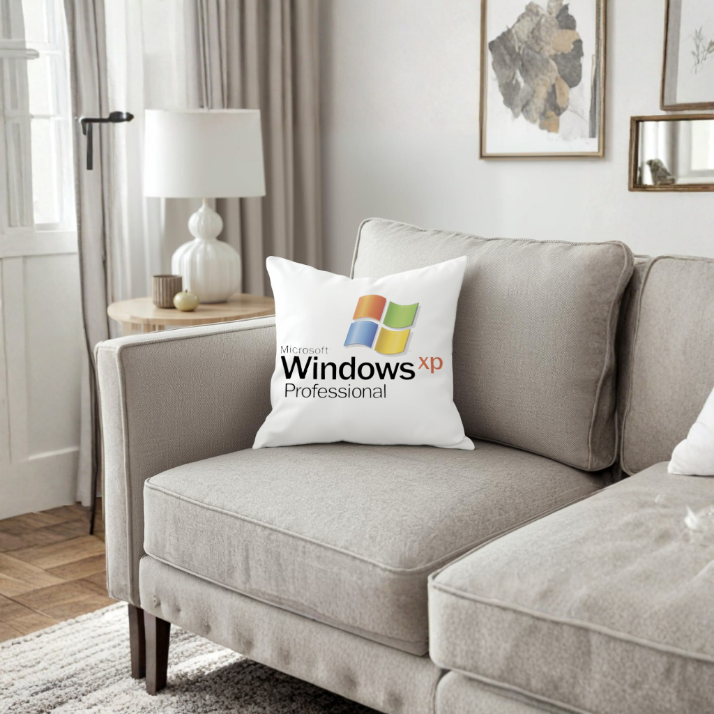 Digital Nostalgia Windows XP Iconic Logo Decorative pillow cover