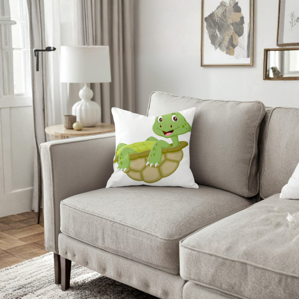 Happy Smiling Green Turtle in Shell 