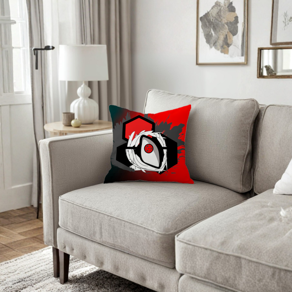 Mystic Red Eye Hexagon Decorative pillow cover