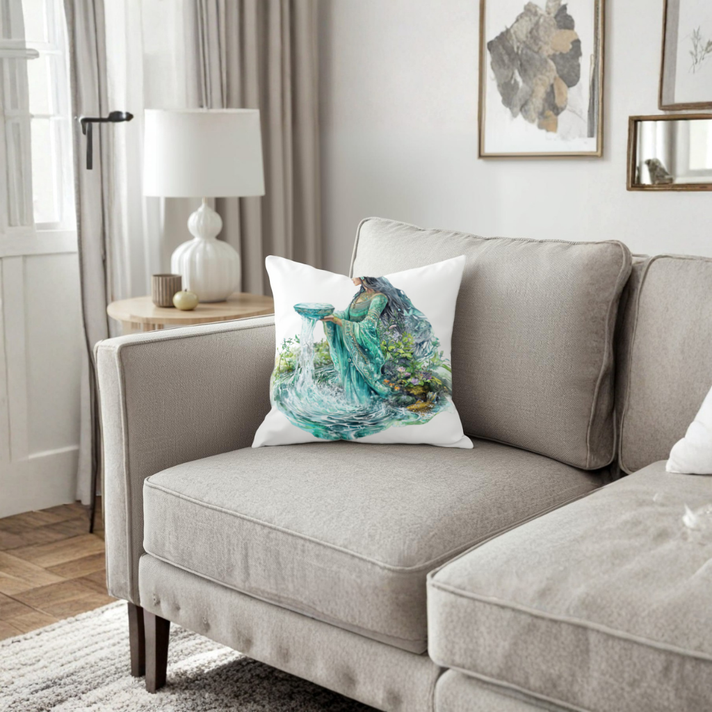 Ethereal Water Goddess Decorative pillow cover