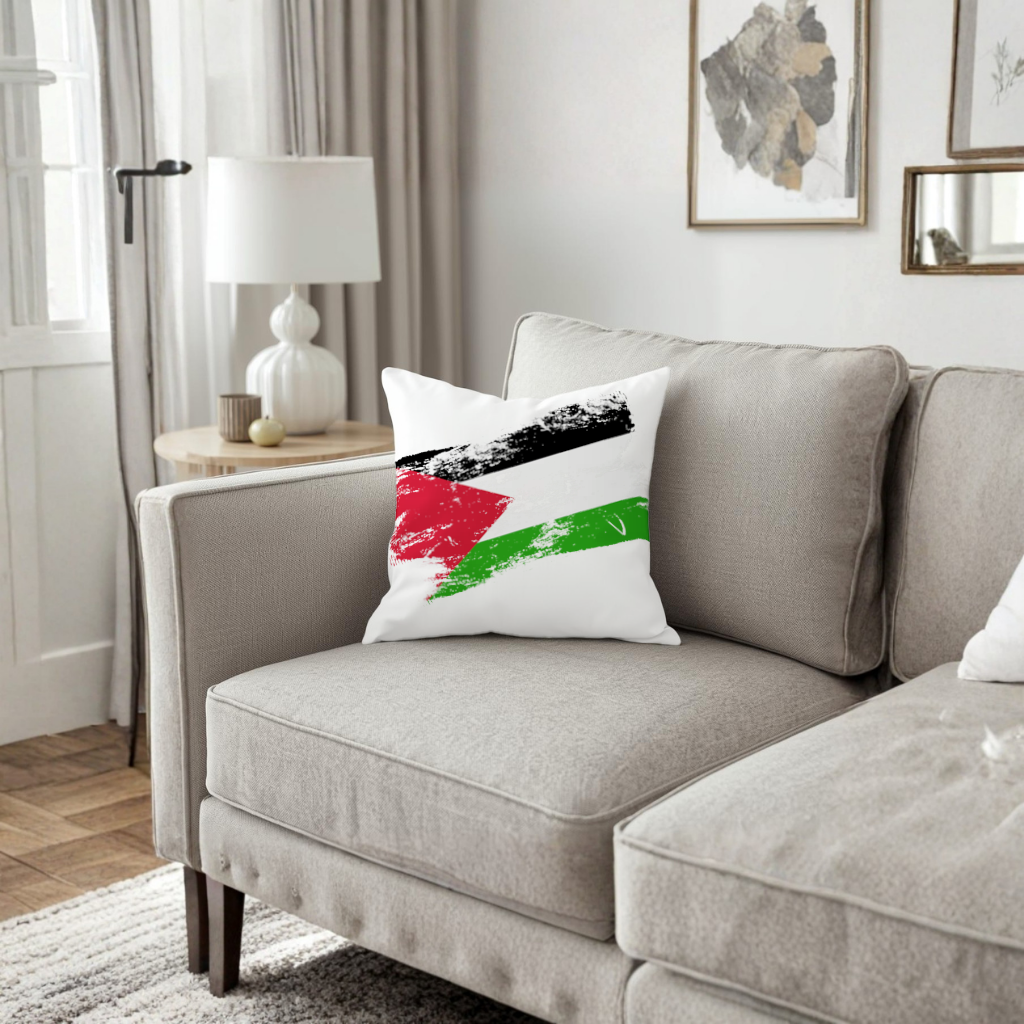 Palestine Resistance Flag Brush Stroke Decorative pillow cover