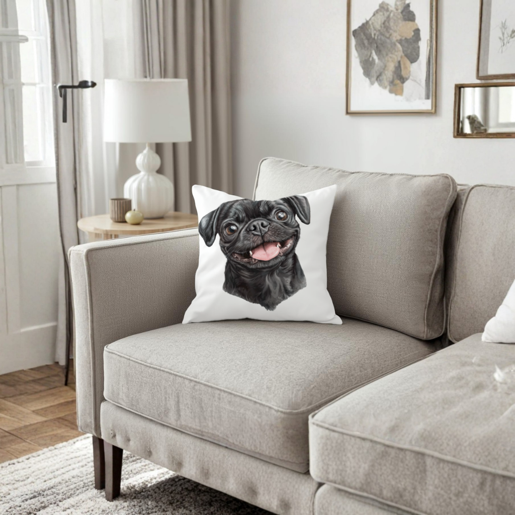 Happy Black Pug Face 