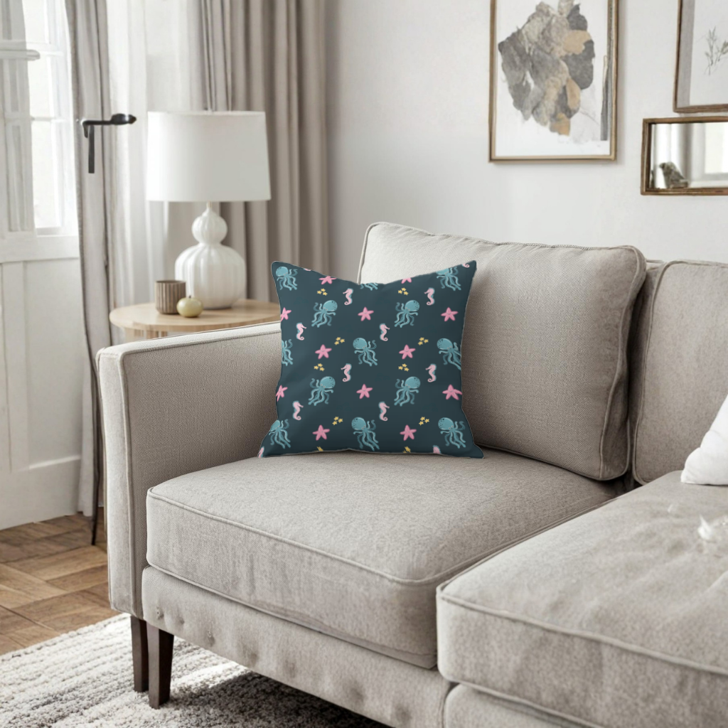 Cute Sea Creatures Decorative pillow cover