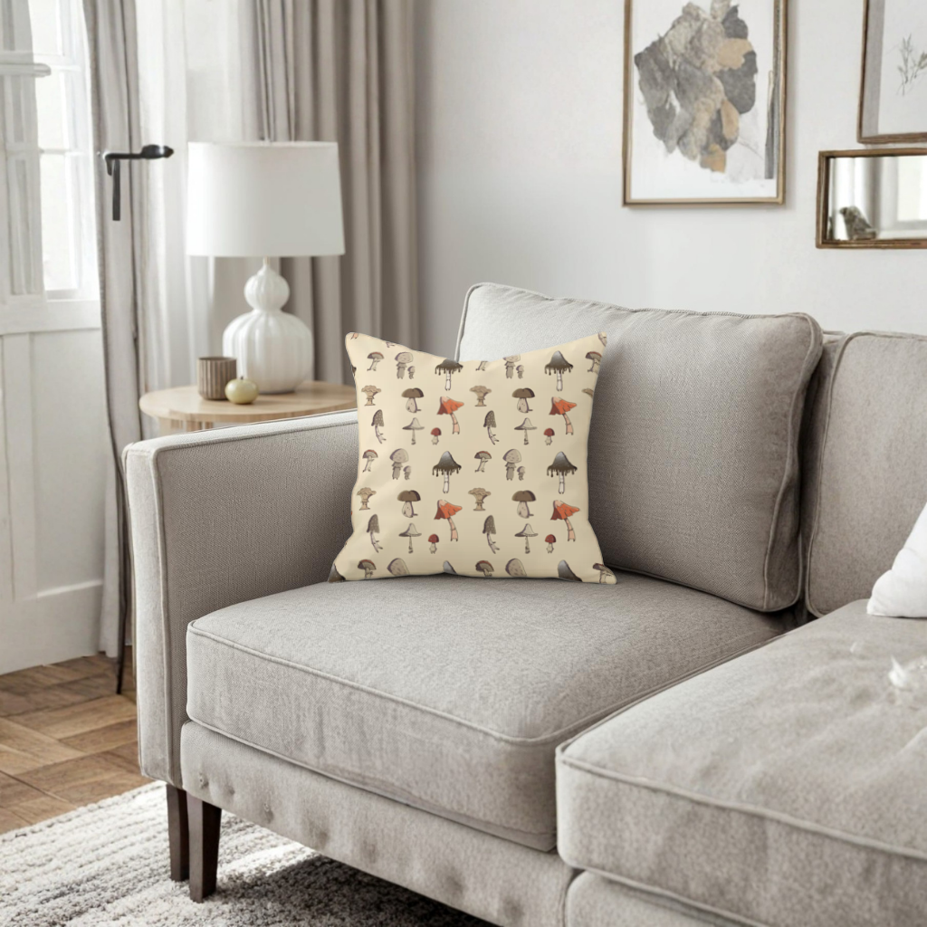 Sad Mushrooms Decorative pillow cover
