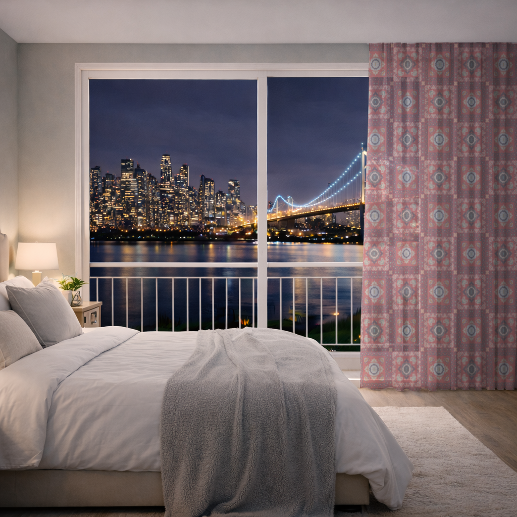 Traditional Kilim Inspired Red Ethnic Geometric Pattern 