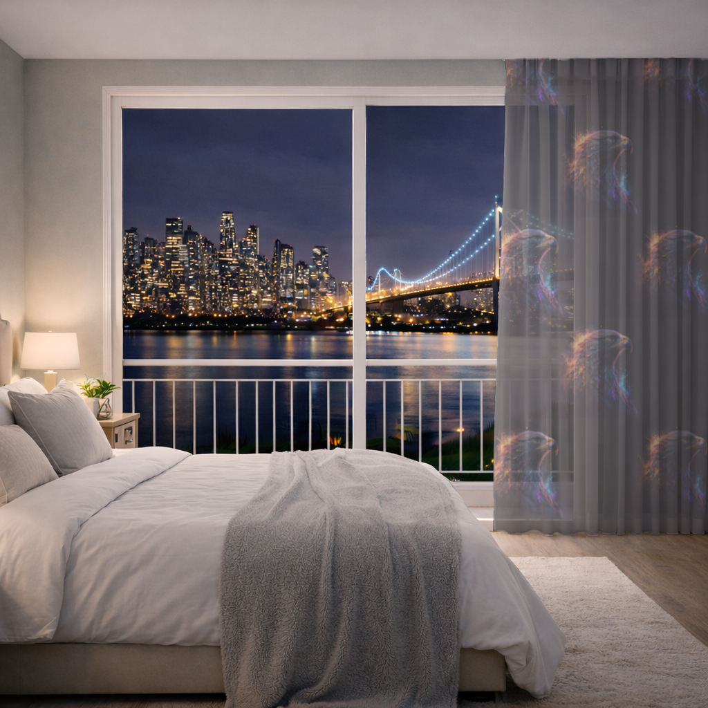 Kartal resmi  Güç ve özgürlüğün simgesi. Tül Perde