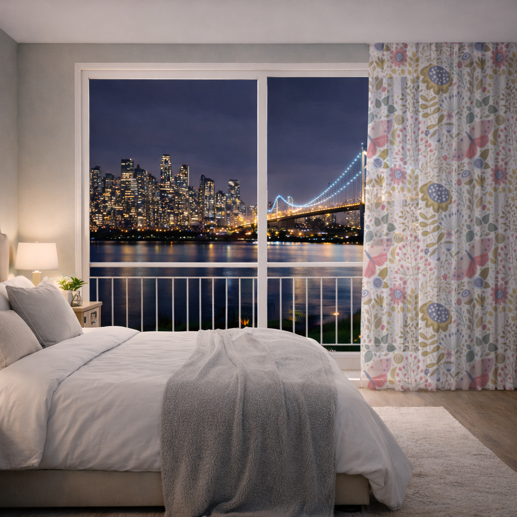 Folk Art Floral and Butterfly Pattern 