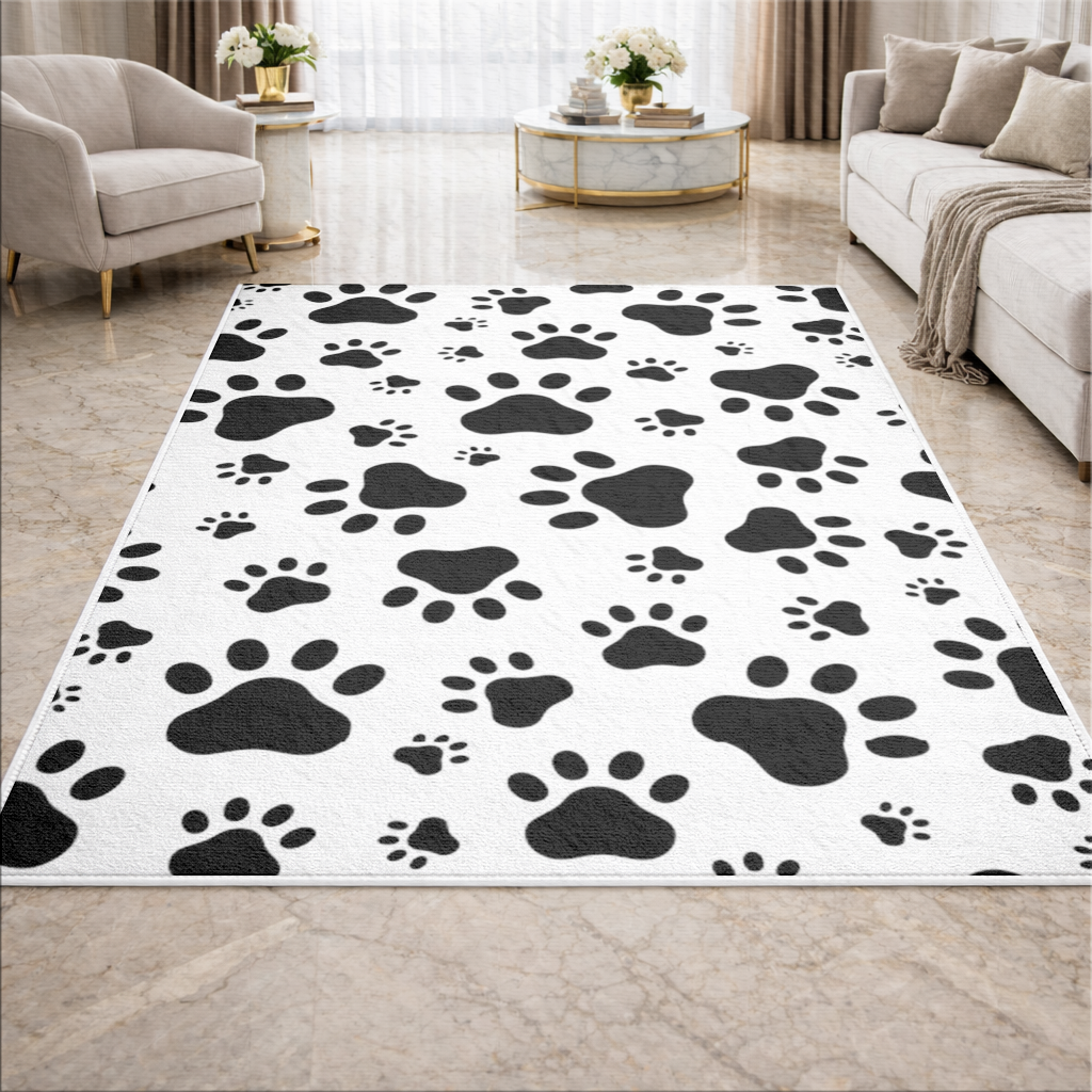 Black and White Paw Pattern Design 