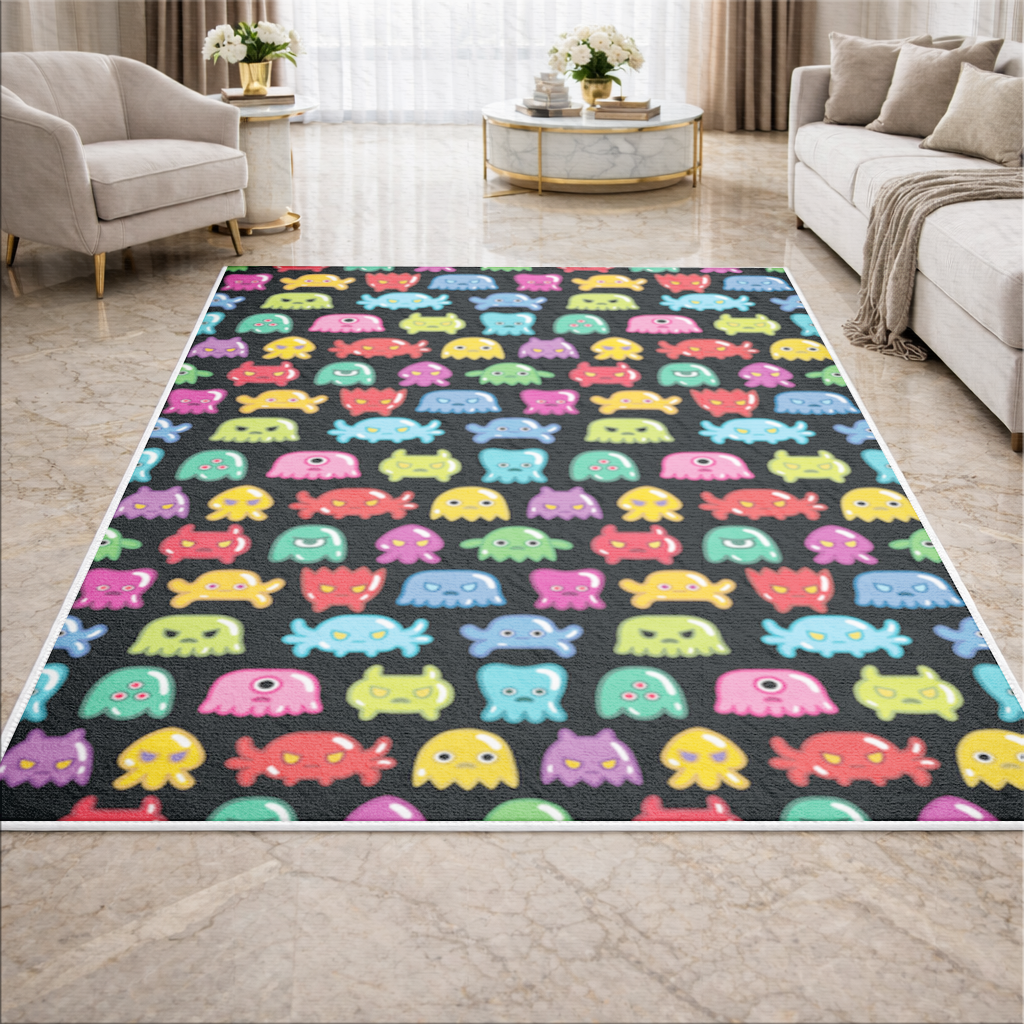 Cute Colorful Monsters Seamless Pattern Living room carpet
