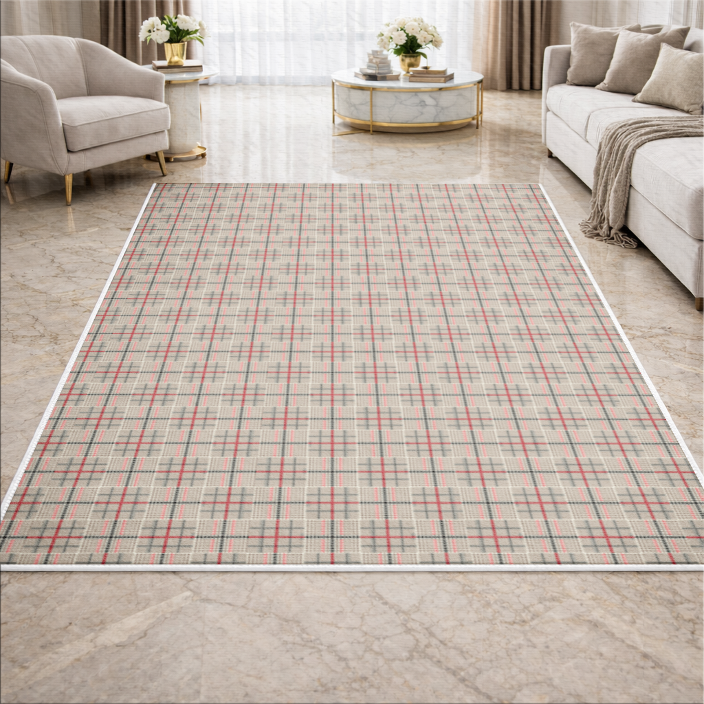 Red Black Geometric Tribal Pattern Living room carpet