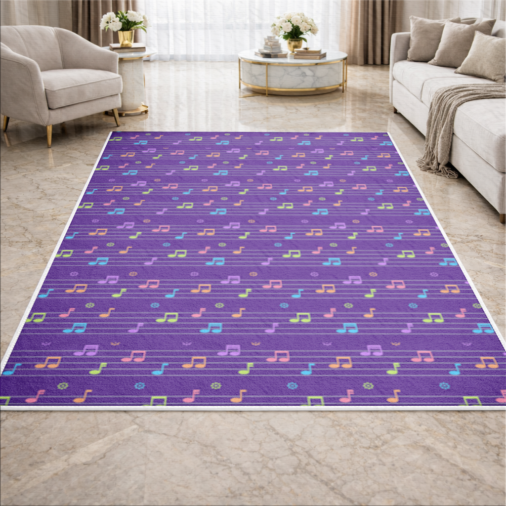 Colorful Music Notes and Modern Rhythm Seamless Pattern Living room carpet