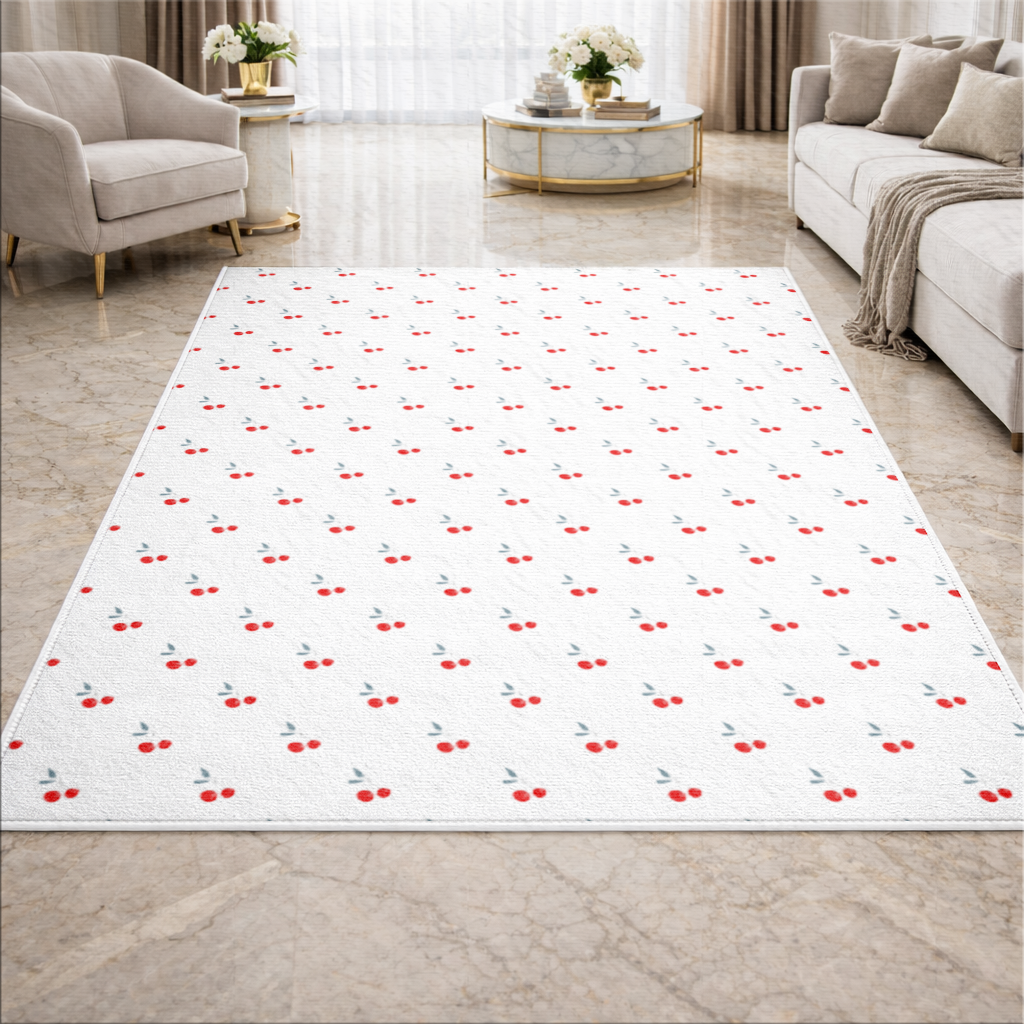 Minimal Cherry Repeat Pattern Background Living room carpet
