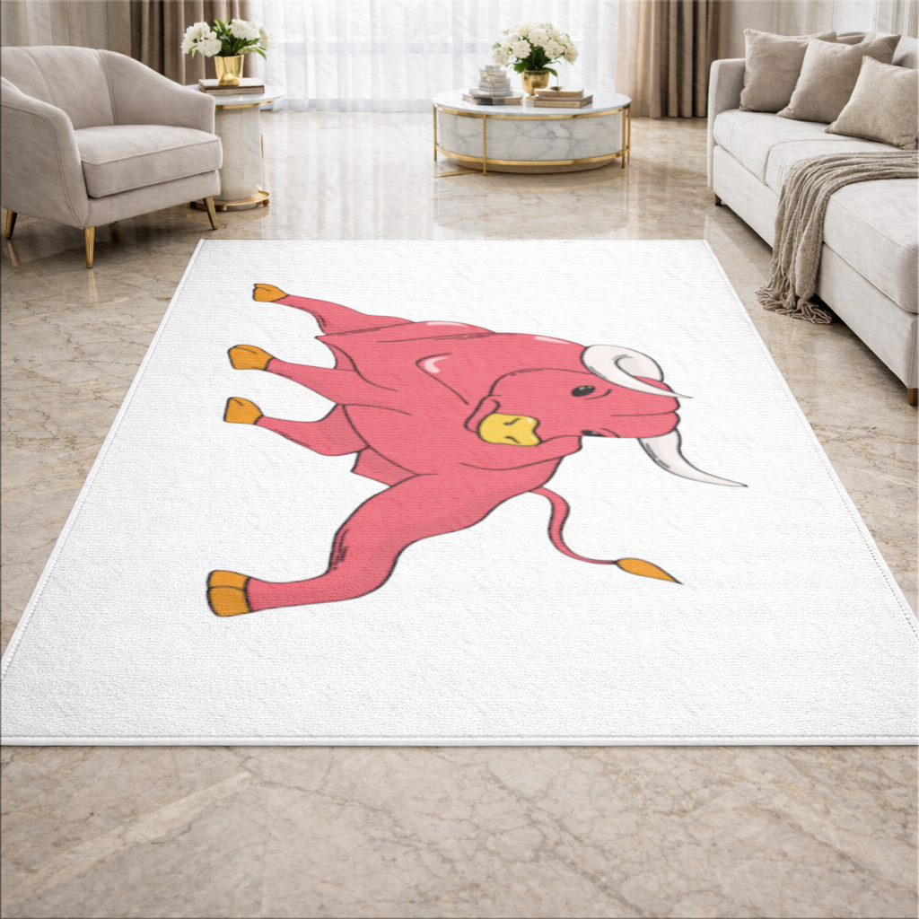 Spanish Red Bull Illustration Inspired by Matador Theme Living room carpet