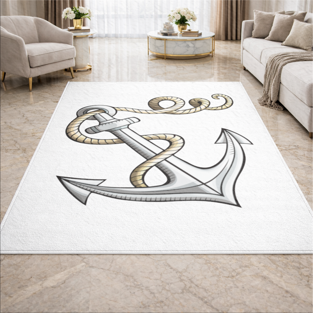 Sailor Anchor with Rope Tattoo Art Living room carpet