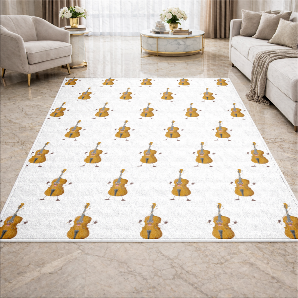 Happy Cello Character Art Design Living room carpet