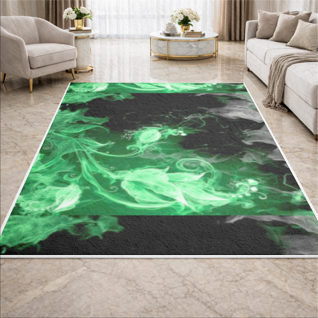 Green and black smokes Living room carpet