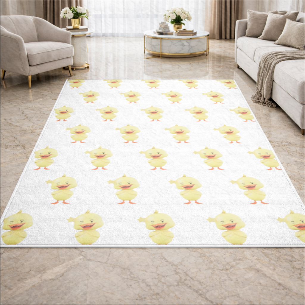 Cheerful Winking Yellow Duck with Star Living room carpet