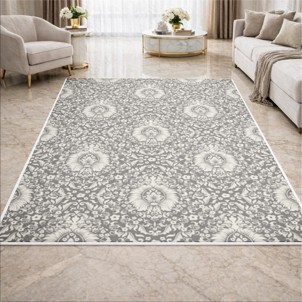 Classic Vintage Damask Floral Pattern Living room carpet