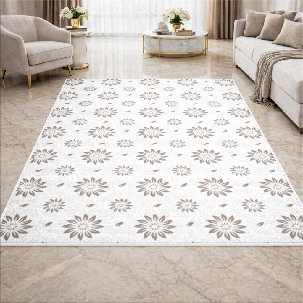 Minimalist Modern Brown Floral Pattern 