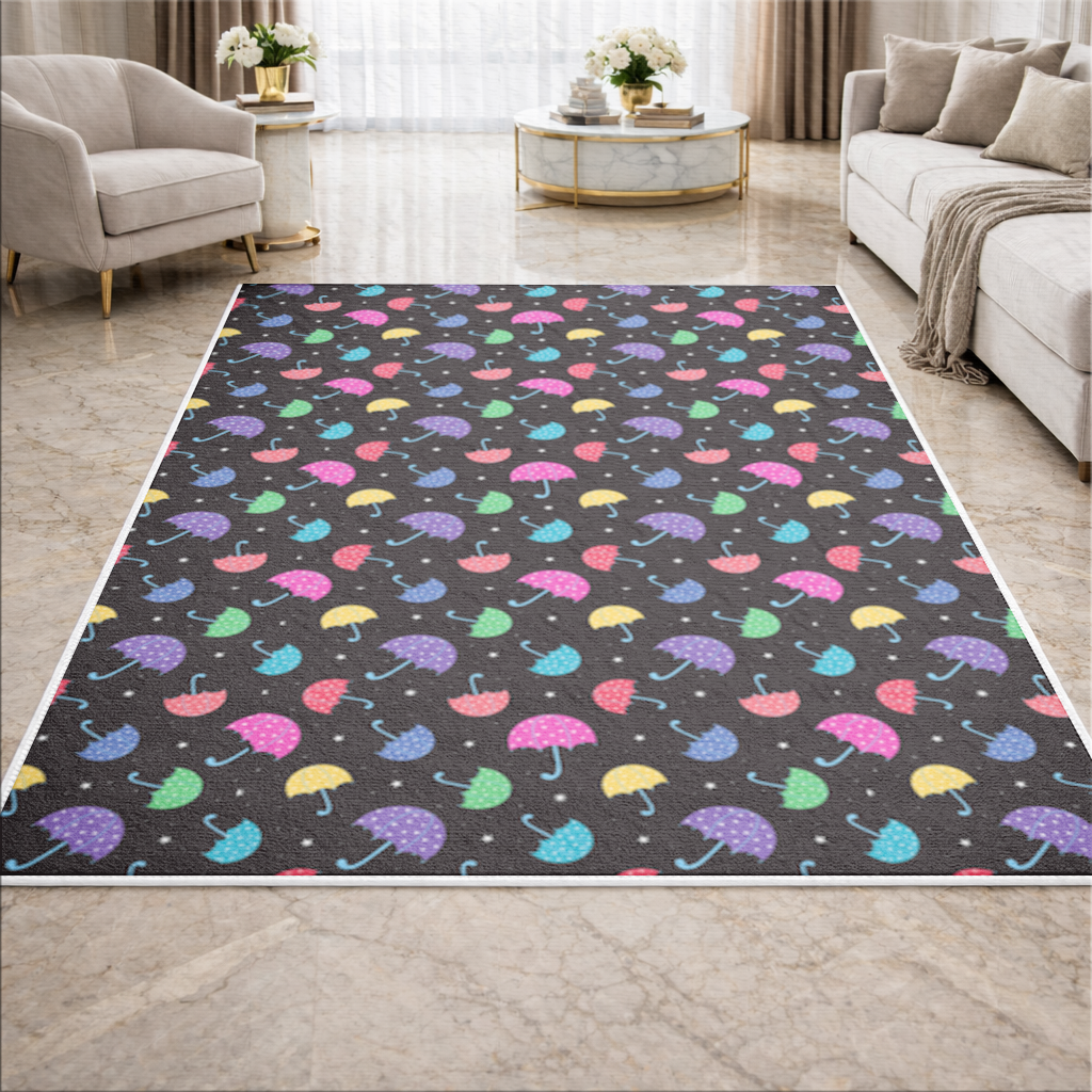 Colorful Heart Umbrellas Pattern Living room carpet