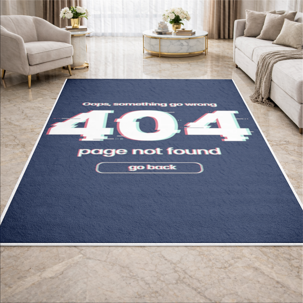 Hata 404 Glitch Tasarımı Salon Halısı