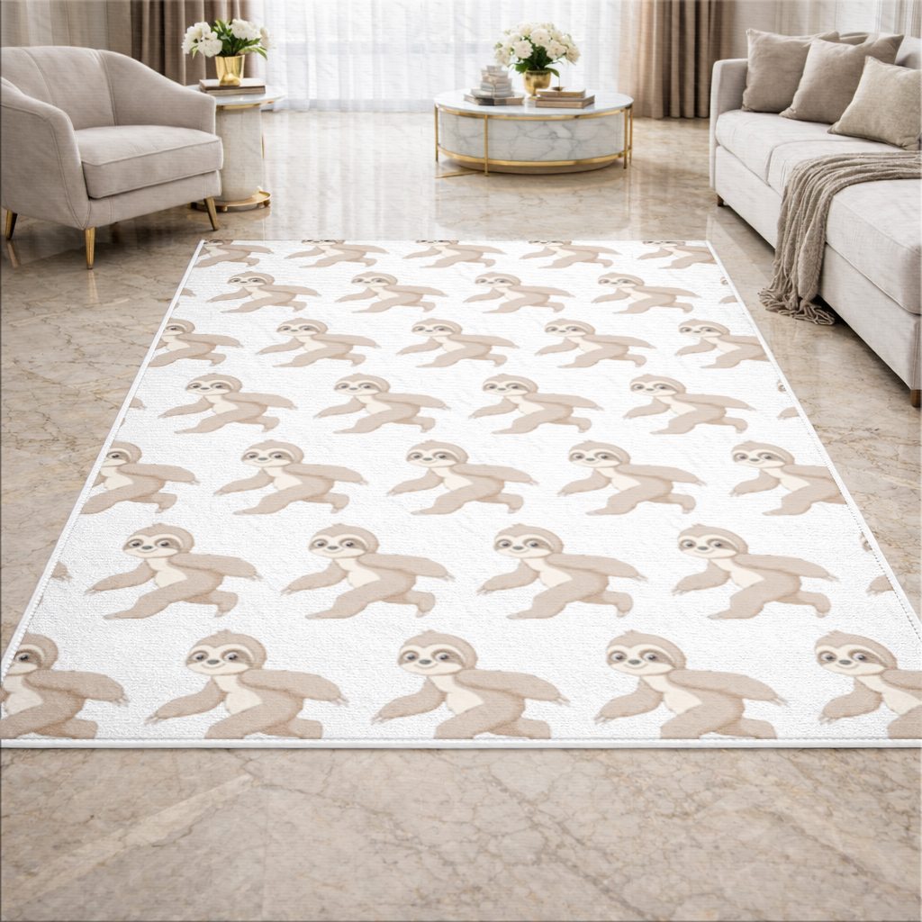 Cute Joyful Walking Sloth Living room carpet