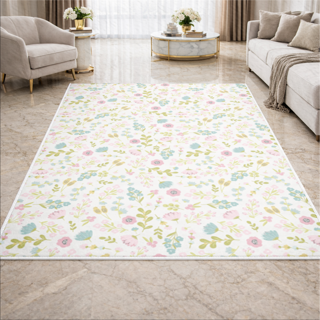 Pastel Spring Floral Living room carpet