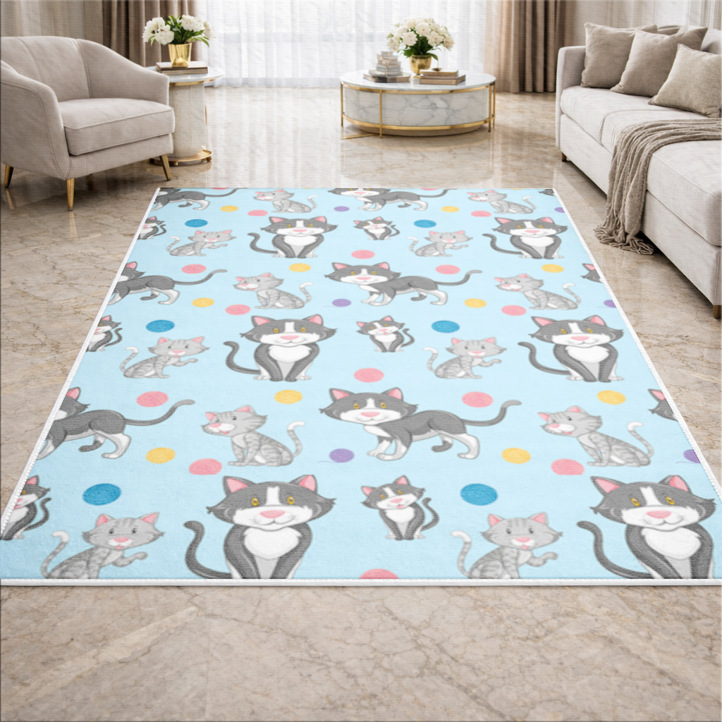 cat repeat pattern Living room carpet