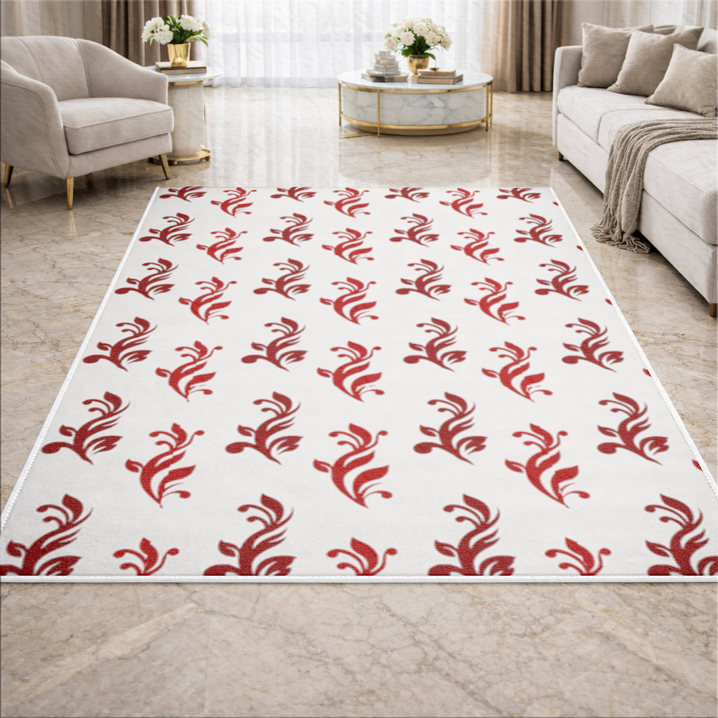 Burgundy Baroque Swirls Living room carpet