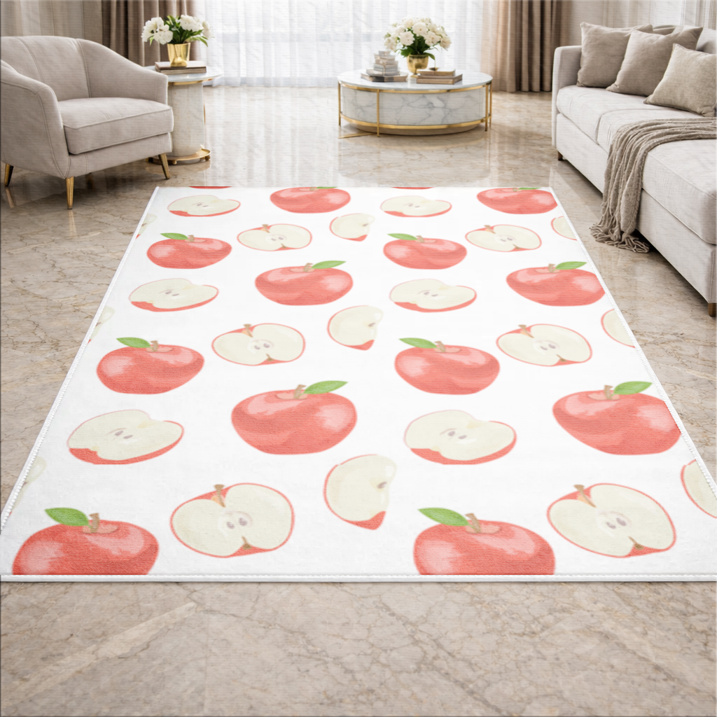 Red Apple Slices Living room carpet