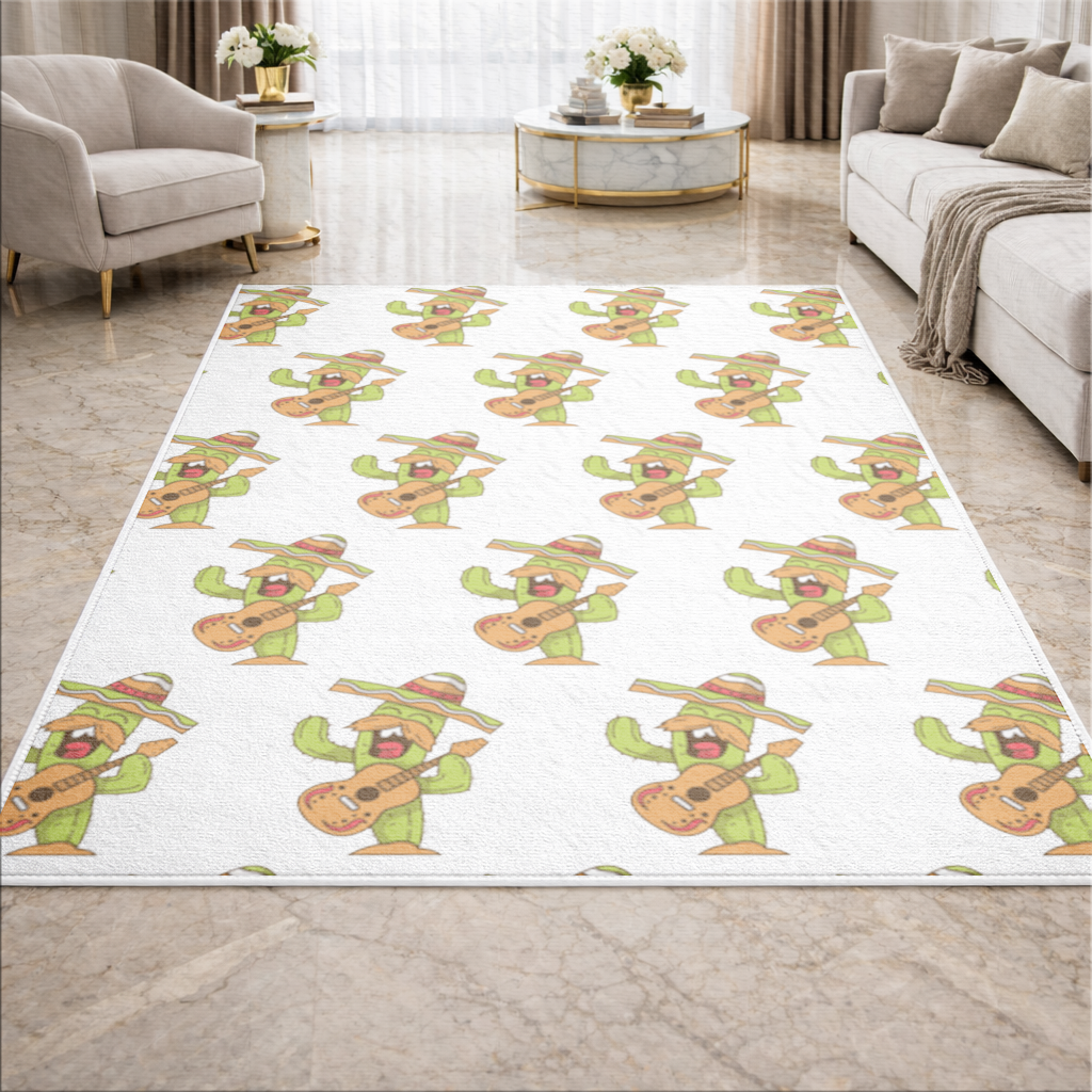 Mariachi Cactus Playing Guitar Living room carpet