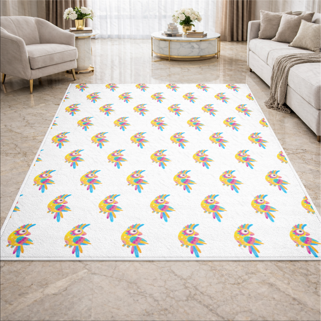 Vibrant Tropical Parrot Folk Living room carpet