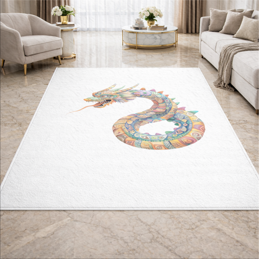 Colorful Mosaic Chinese Dragon Living room carpet