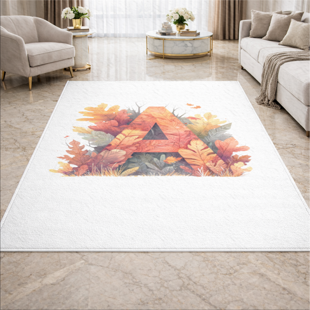 Autumn Leaf Letter A Monogram Living room carpet