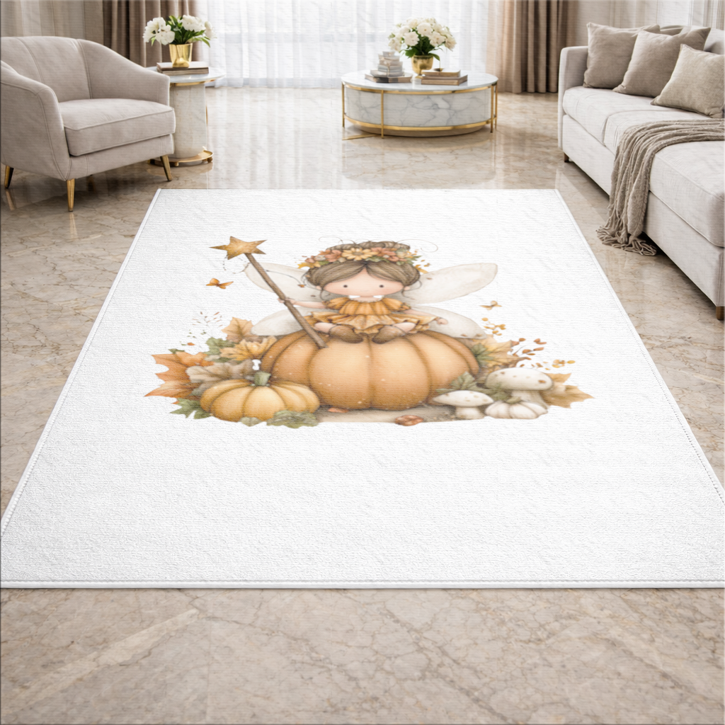 Whimsical Autumn Pumpkin Fairy Living room carpet
