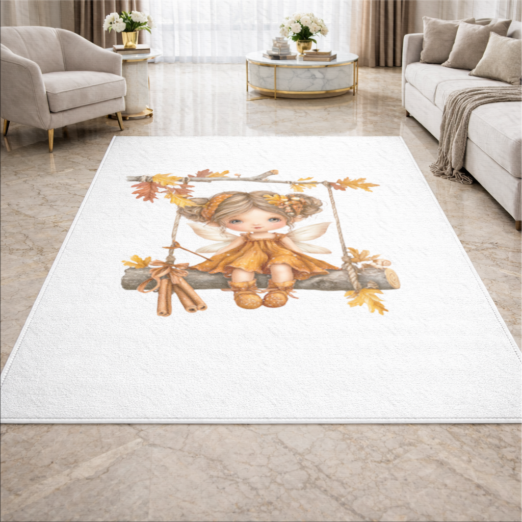 Whimsical Autumn Forest Fairy Living room carpet