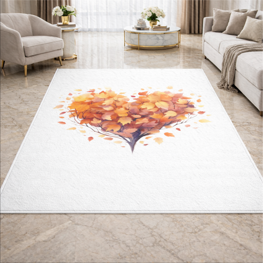 Autumn Leaf Heart Living room carpet