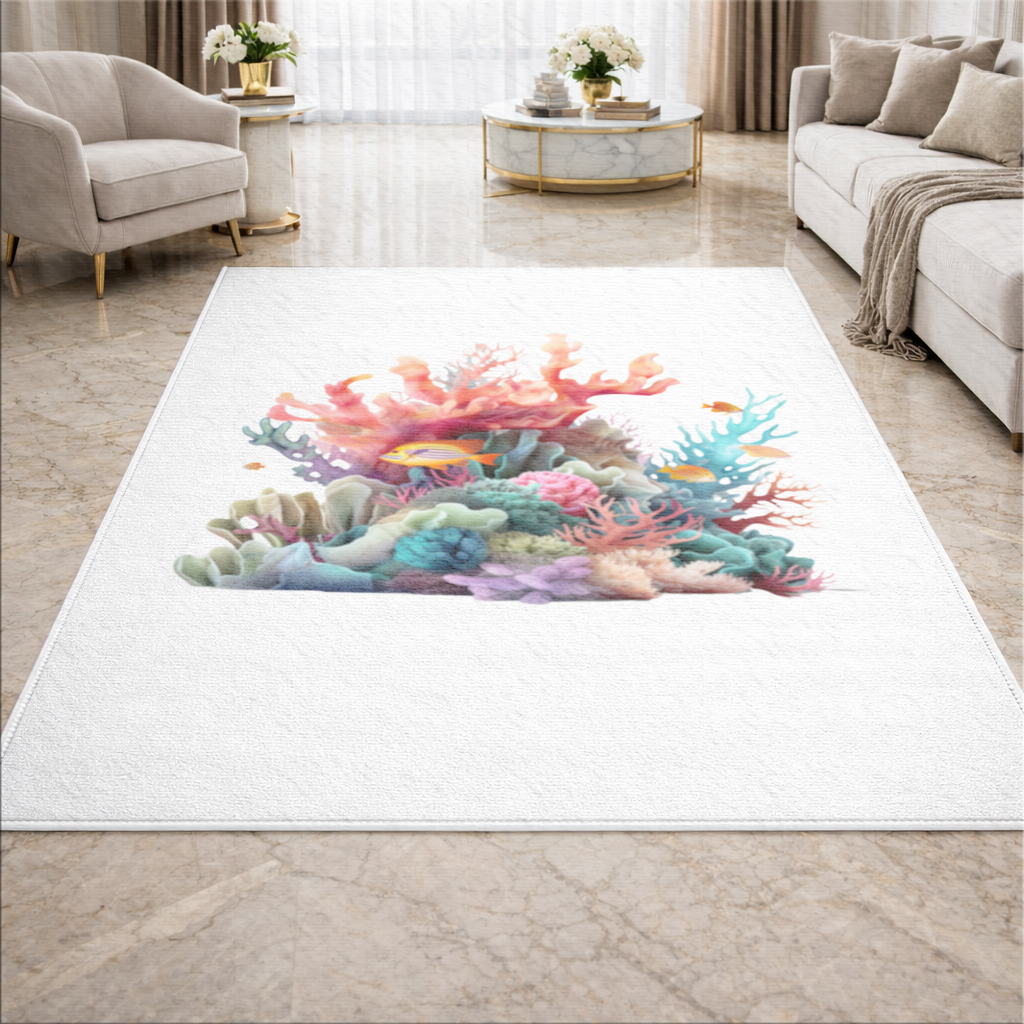 Vibrant Coral Reef and Tropical Fish Living room carpet