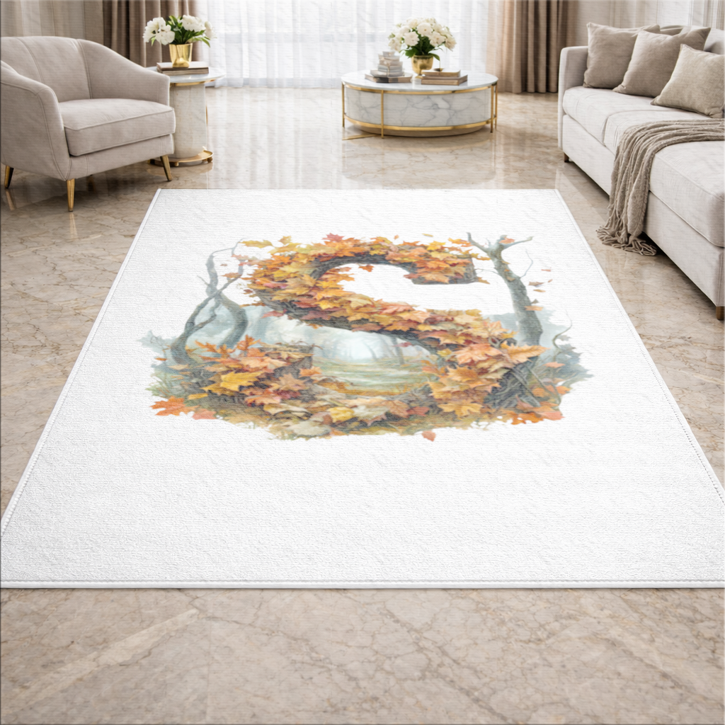 Autumn Maple Leaf Letter S Living room carpet