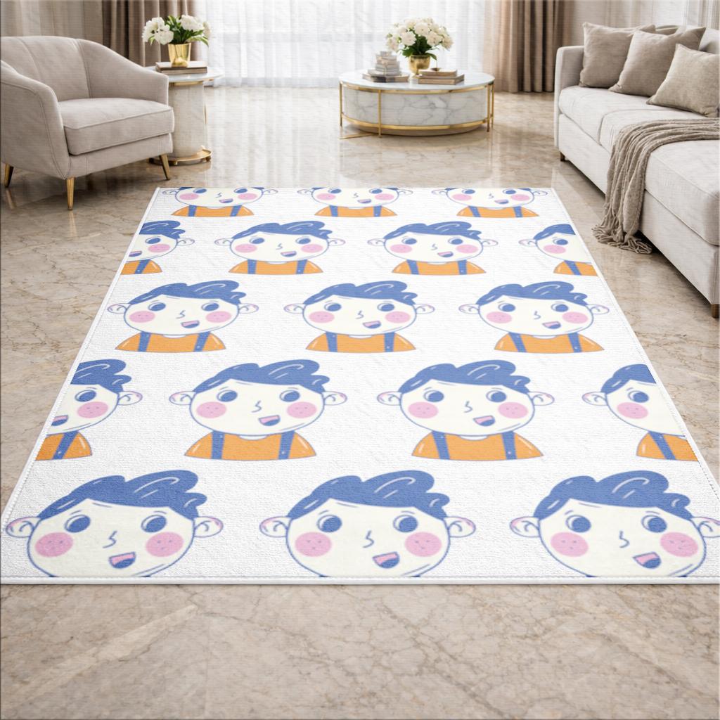 Cute Smiling Boy with Blue Hair 